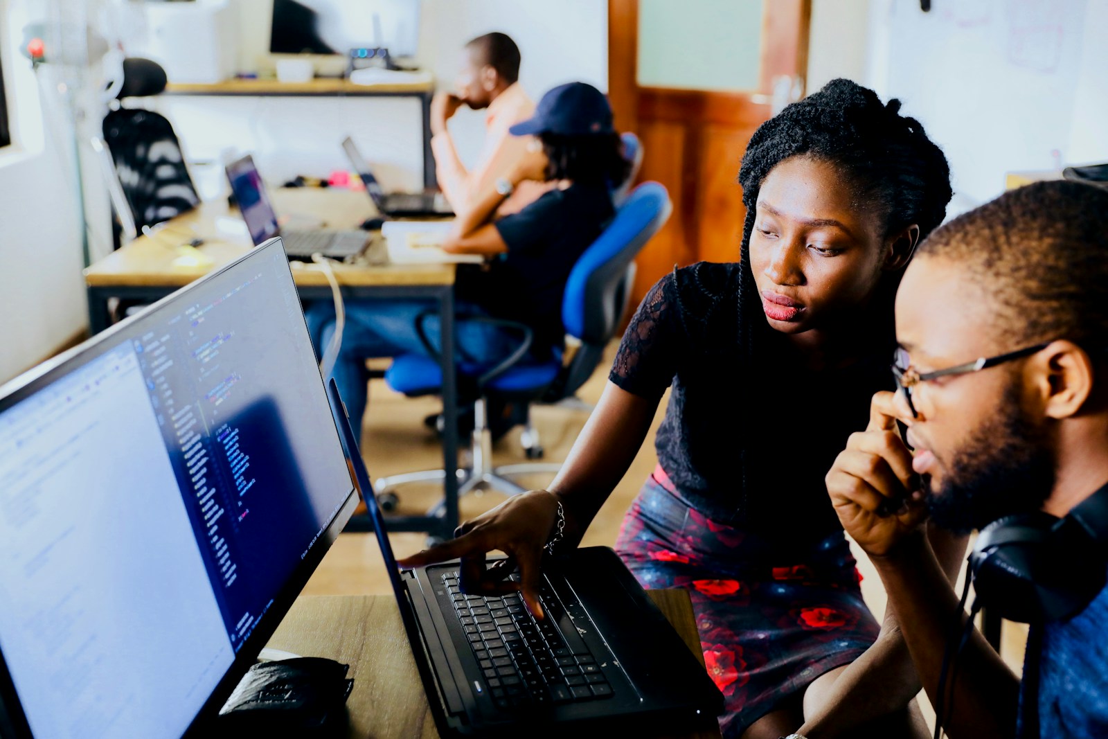 Students working through a convolutional neural network lab exercise